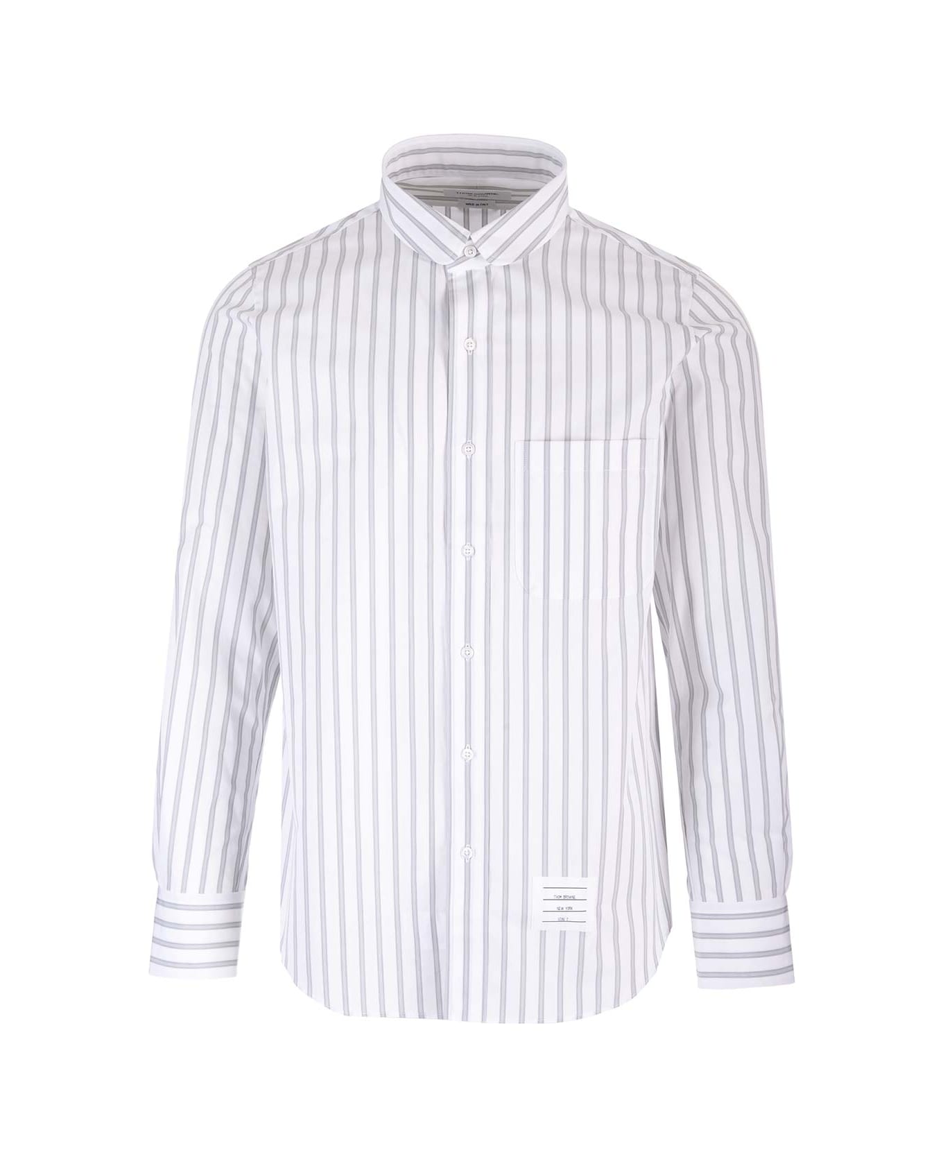 Thom Browne Striped Popeline Shirt - Grey