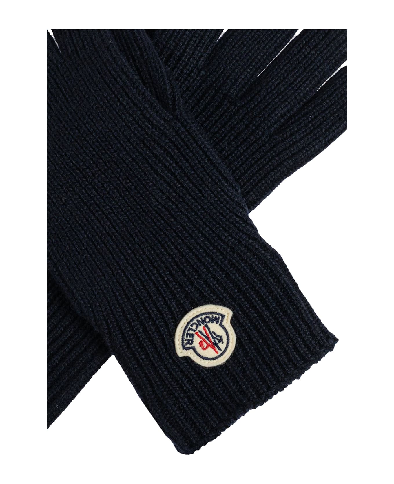 Moncler Wool Gloves With Logo Patch