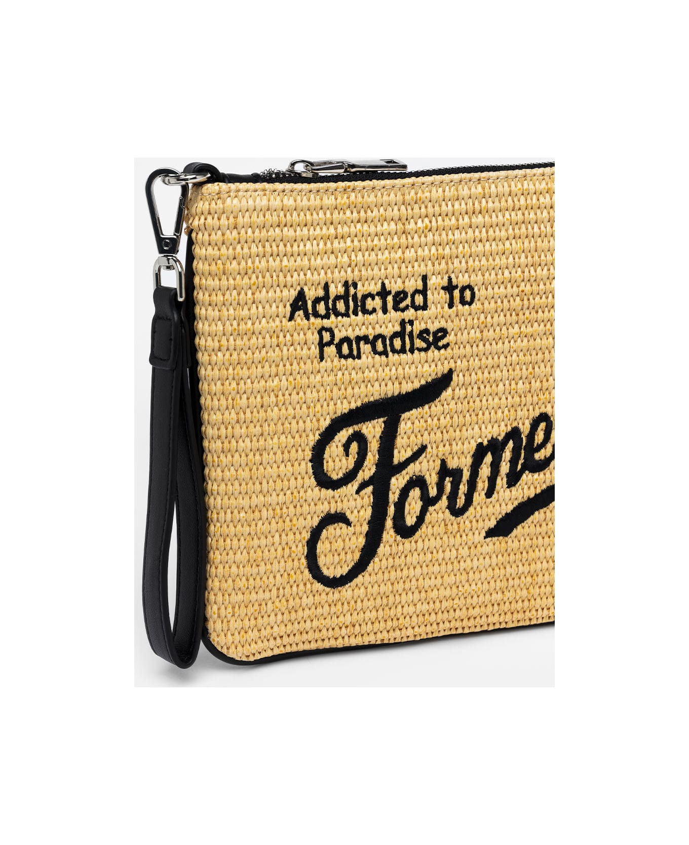 MC2 Saint Barth Parisienne Straw Pochette With Formentera Embroidery - BEIGE