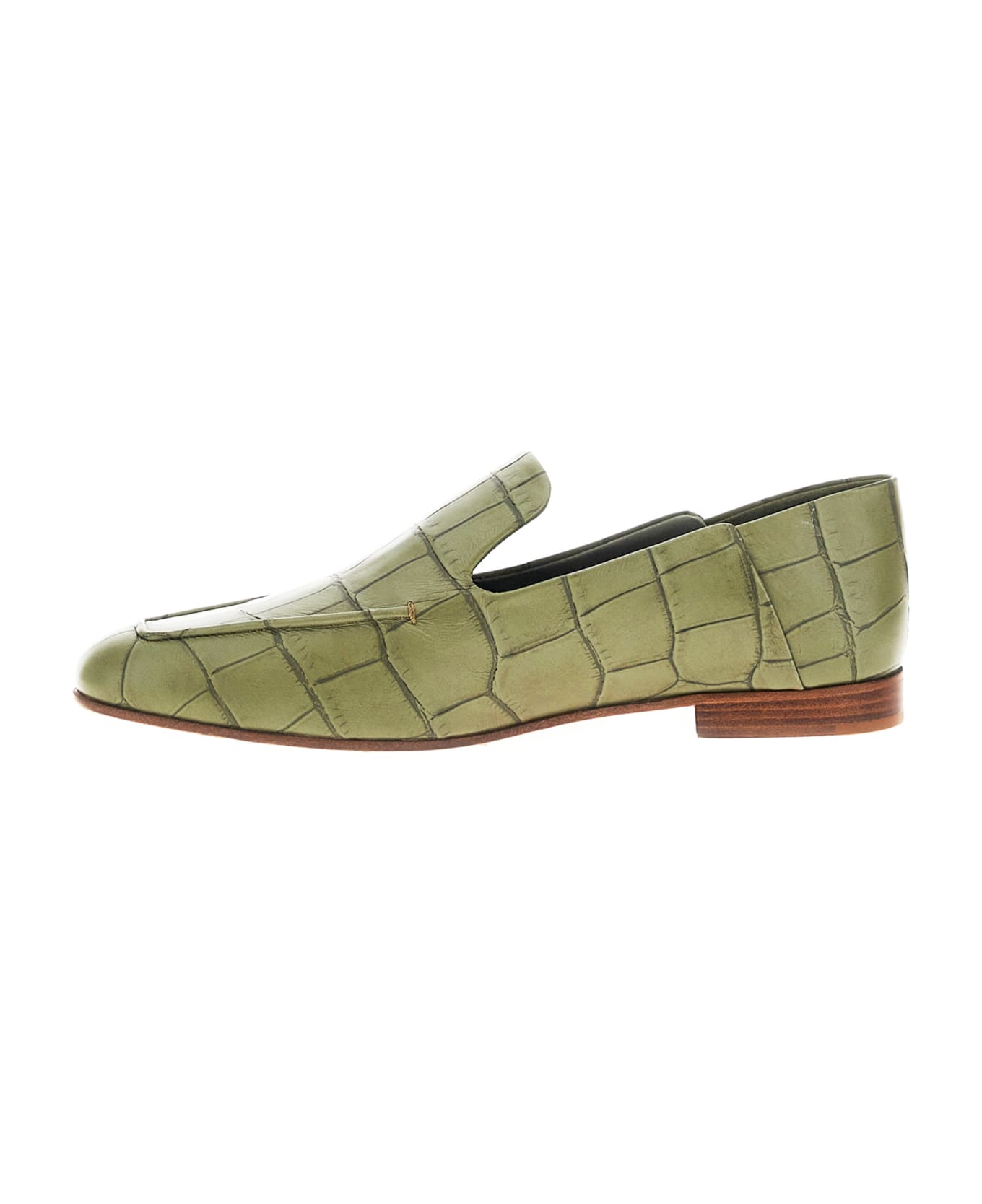Max Mara Accessori Laris Leather Loafers - Green