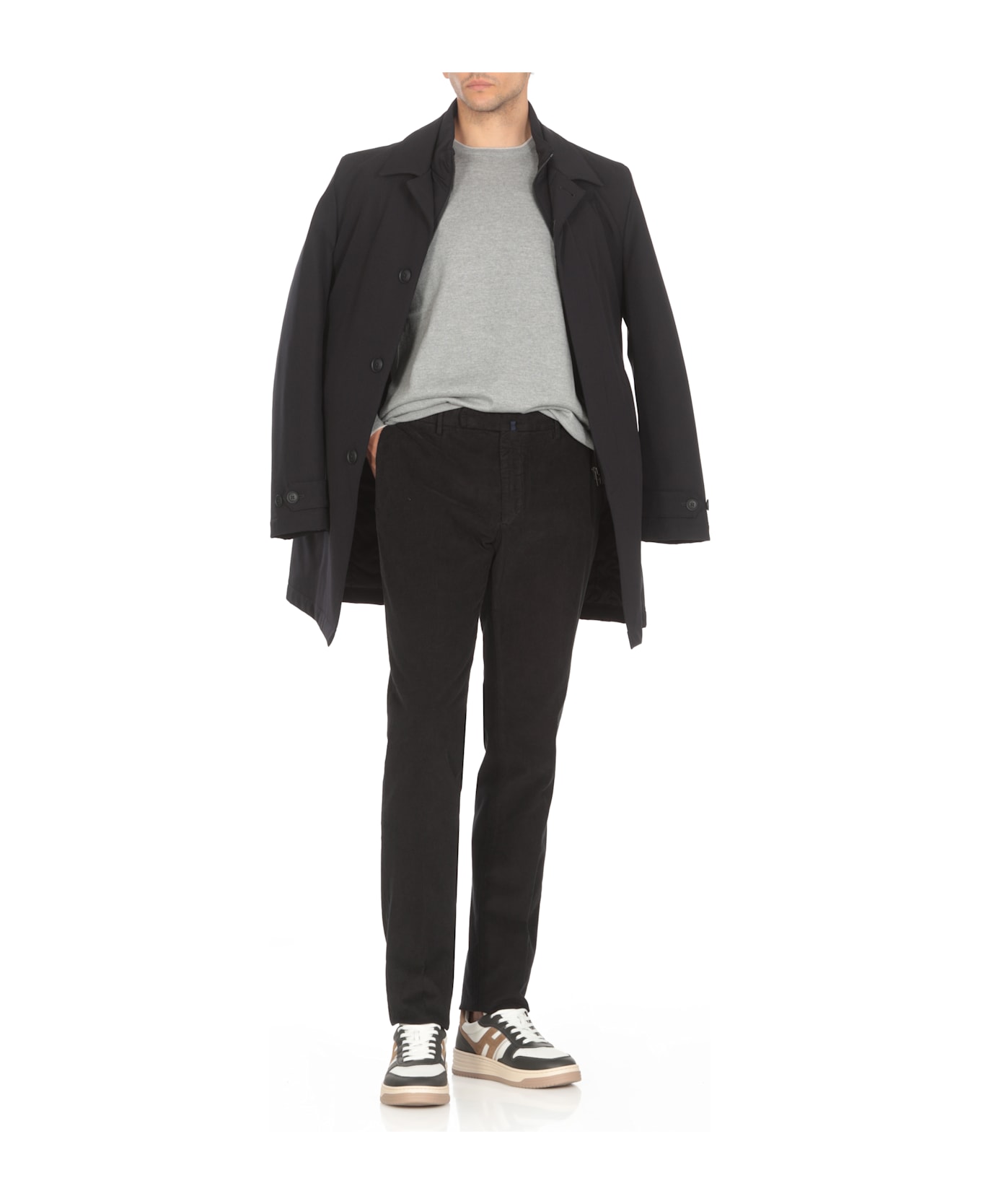 Fay Morning Coat In Jersey - Blue