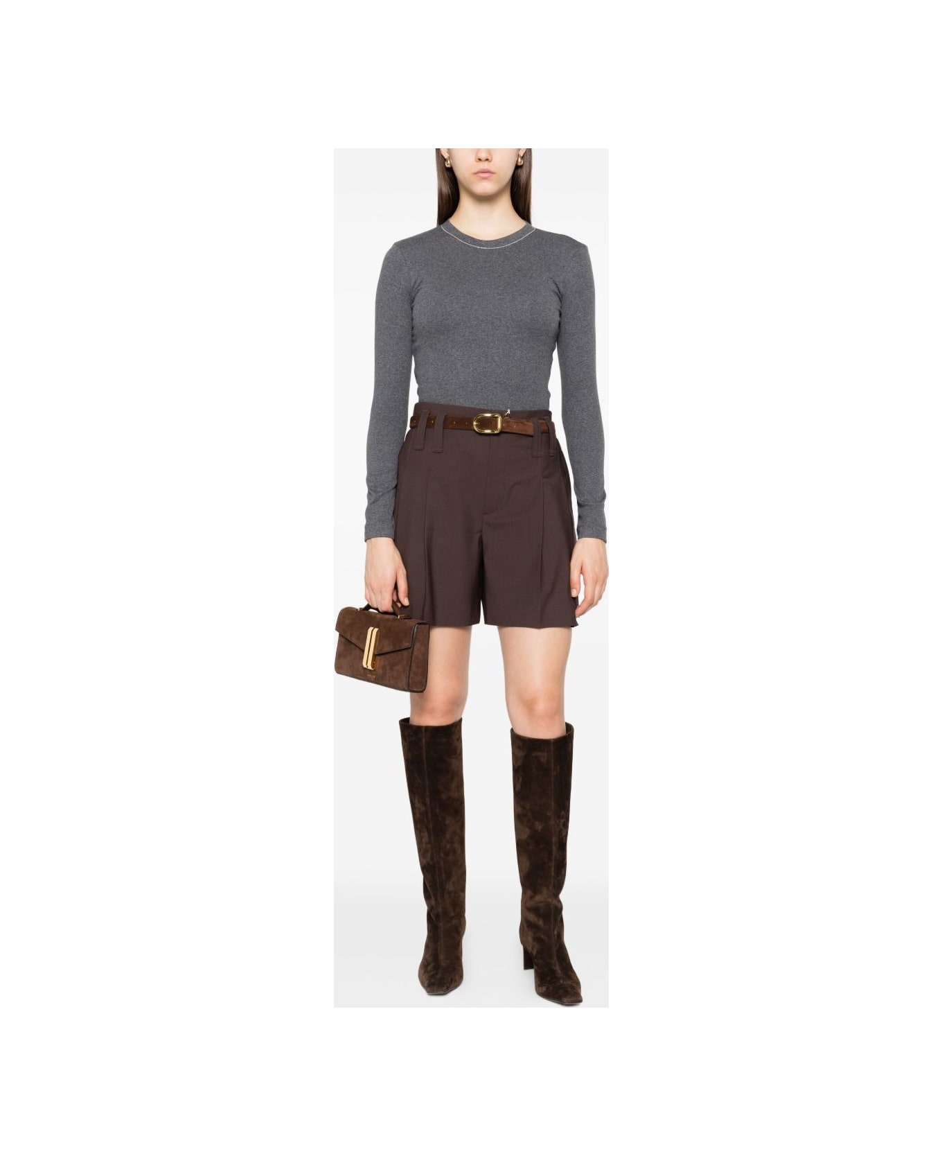 Brunello Cucinelli Wool Blend Shorts - Brown