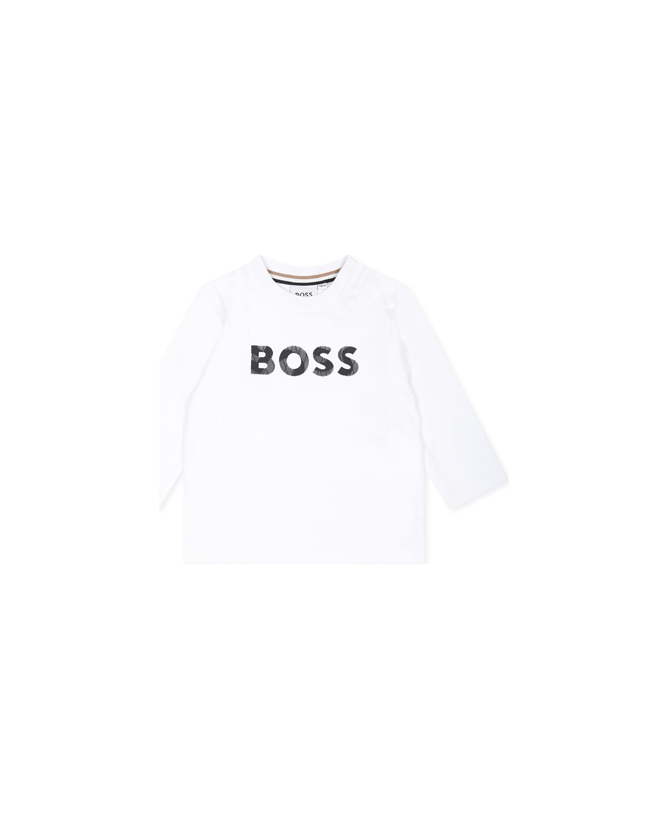 Hugo Boss White T-shirt For Baby Boy With Logo - White