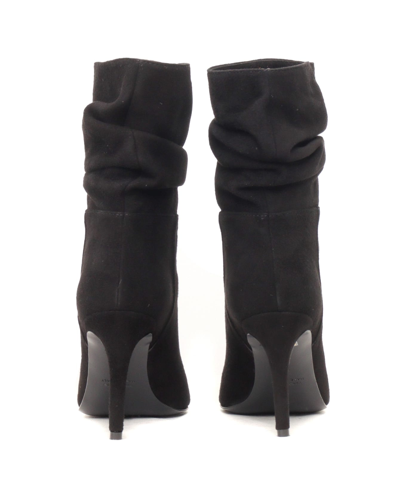 Via Roma 15 Crinkled Boots - BLACK