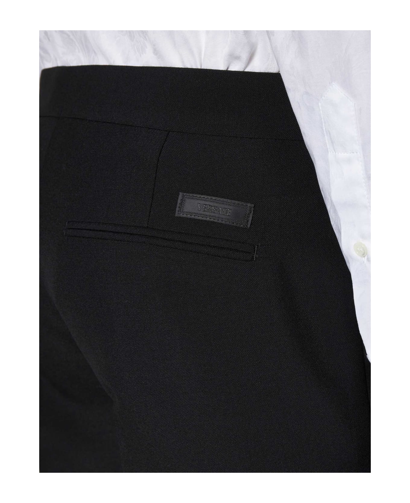 Versace trousers grigio With Silk Details - Black