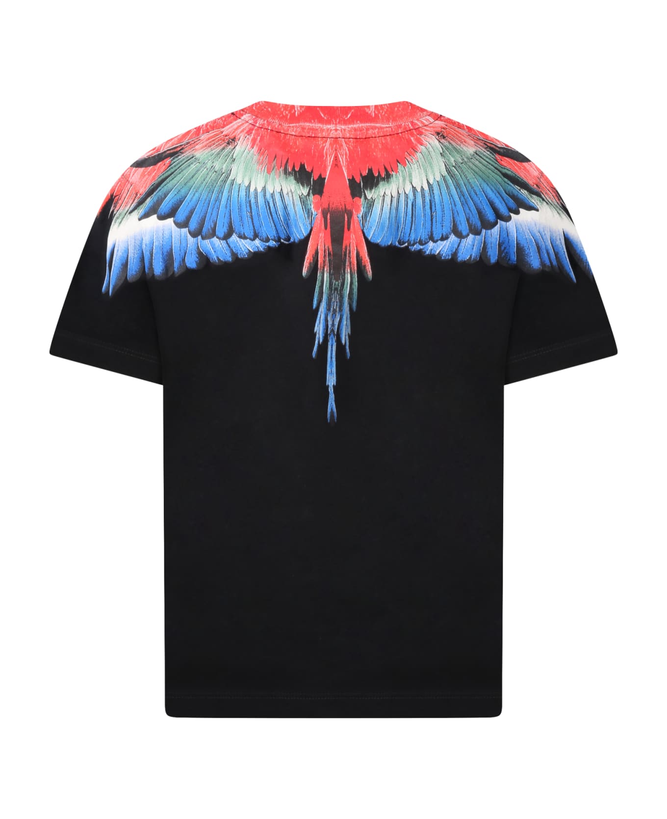 Marcelo Burlon Black T-shirt For Boy With Iconic Red And Blue Wings - Black