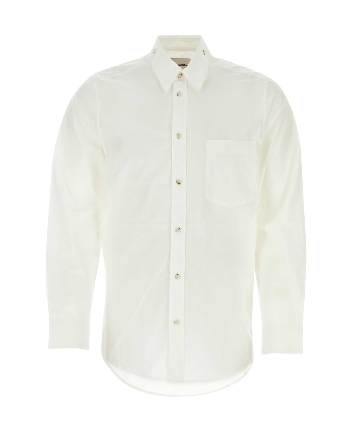 Nanushka White Poplin Kabel Shirt - WHITE