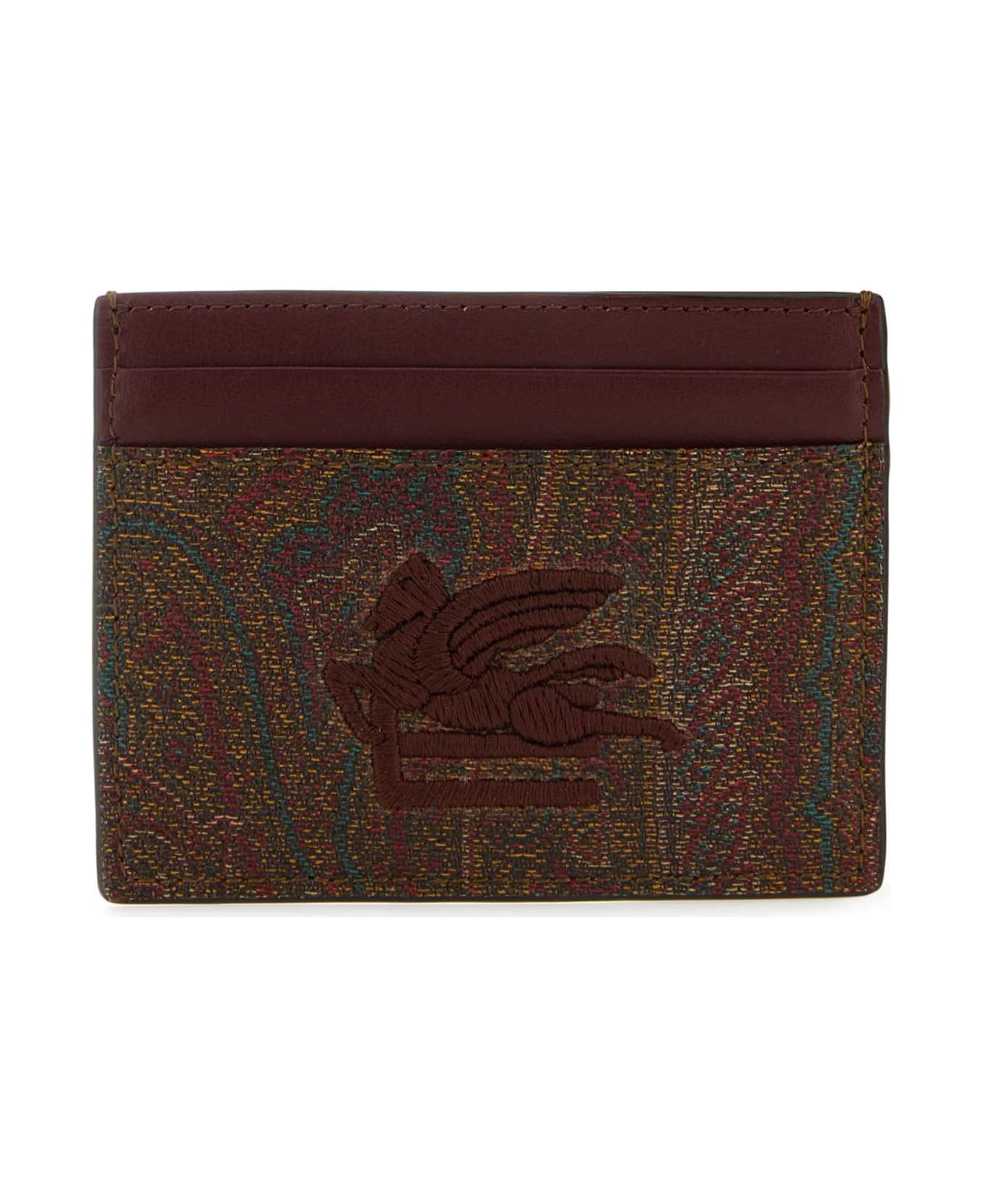 Etro Multicolor Canvas And Leather Card Holder - 600 財布