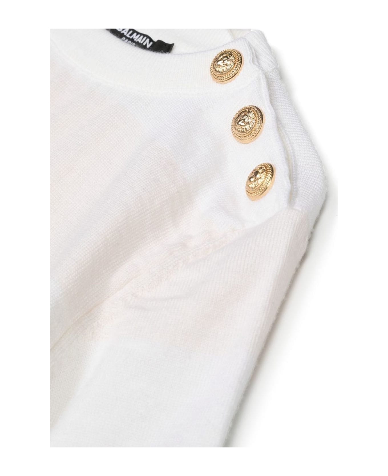 Balmain White Wool Tshirt - Panna
