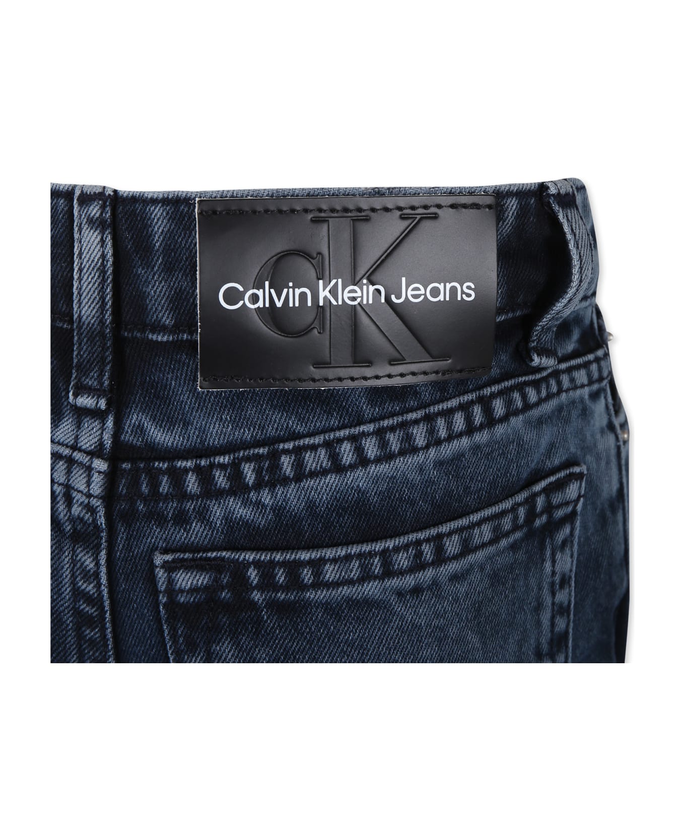 Calvin Klein Blue Jeans For Girl With Logo - Denim