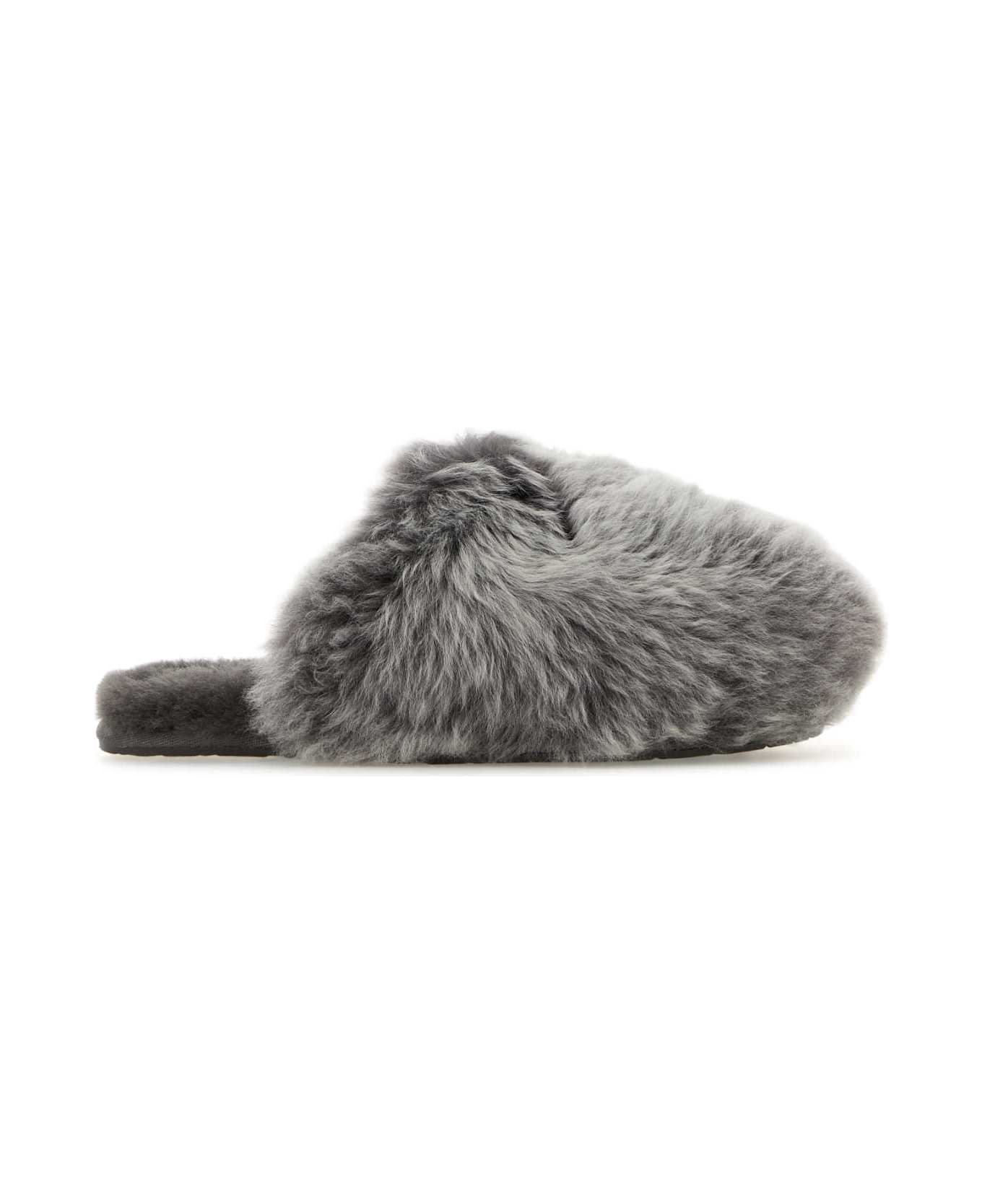 UGG Grey Shearling Scuffette Slippers - CHARCOAL