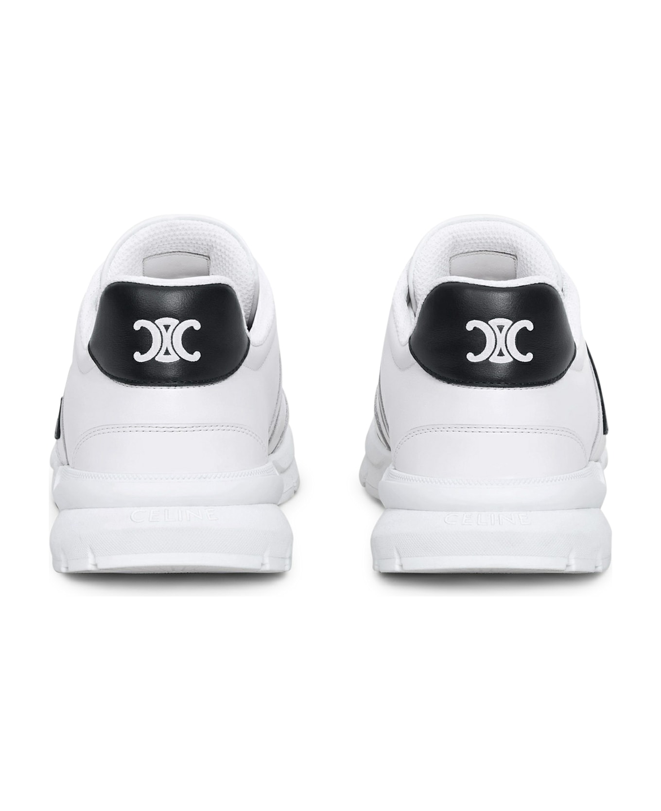 Celine Runner Cr-02 Low Lace-up Sneaker In Calfskin - White