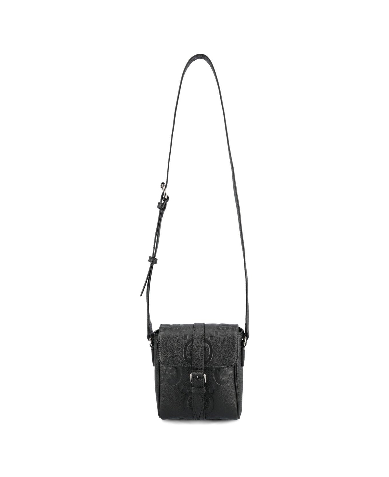 Gucci N Small Jumbo Gg Foldover Top Messenger Bag - BLACKBLACK