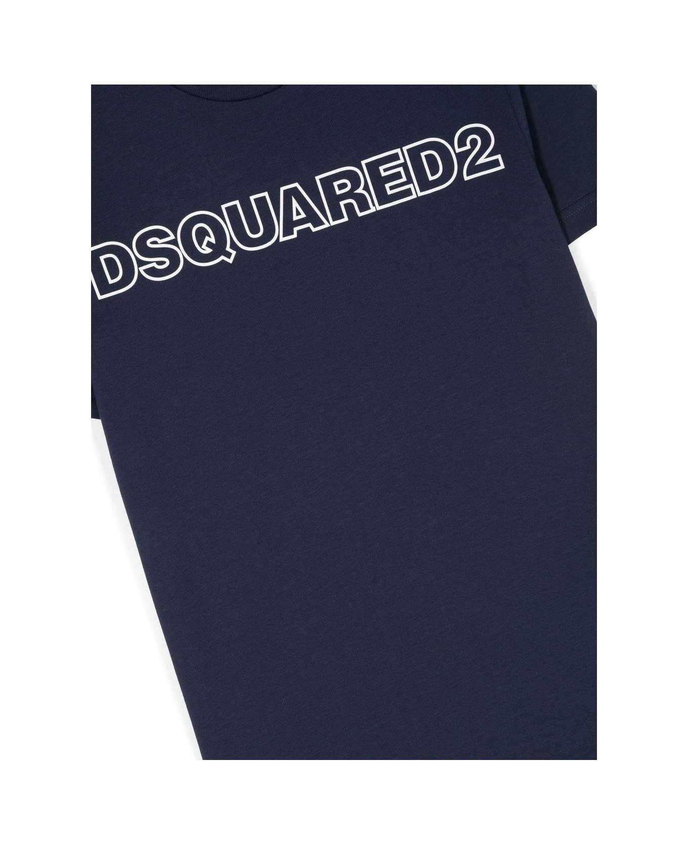 Dsquared2 Logo Printed Crewneck T-shirt - Blue Tシャツ＆ポロシャツ