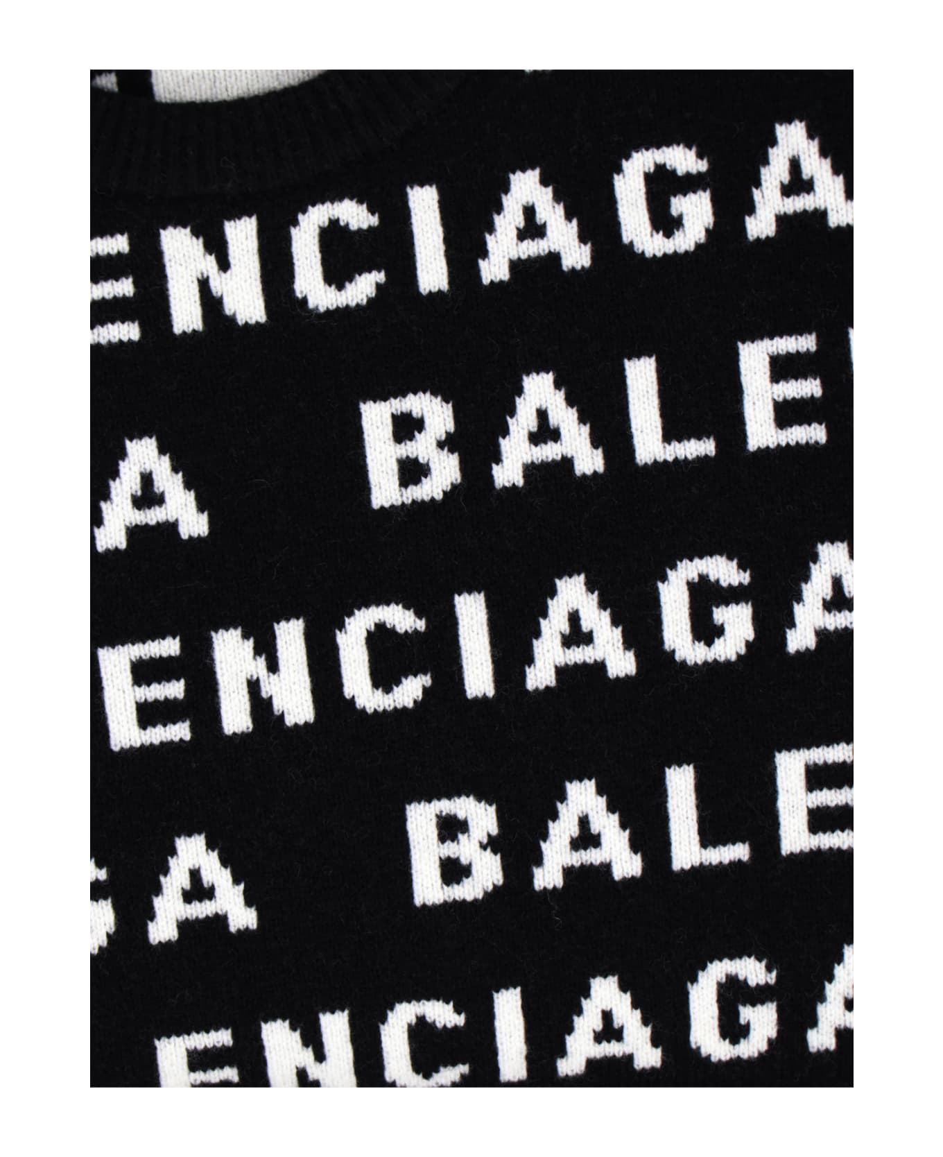 Balenciaga All-over Logo Sweater - Black  