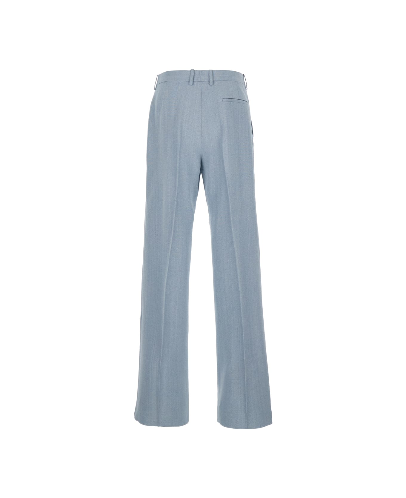 Bottega Veneta Light Blue Tailored Pants In Silk Blend Man - Light blue