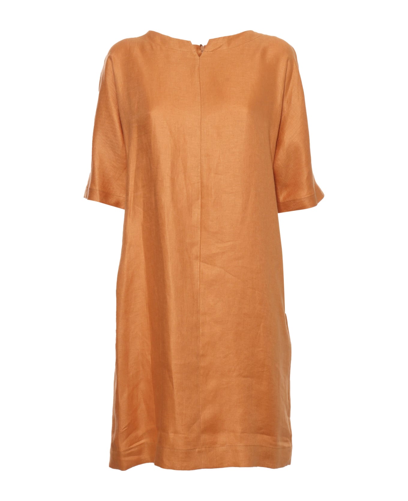 Antonelli Orange Linen Dress - ORANGE