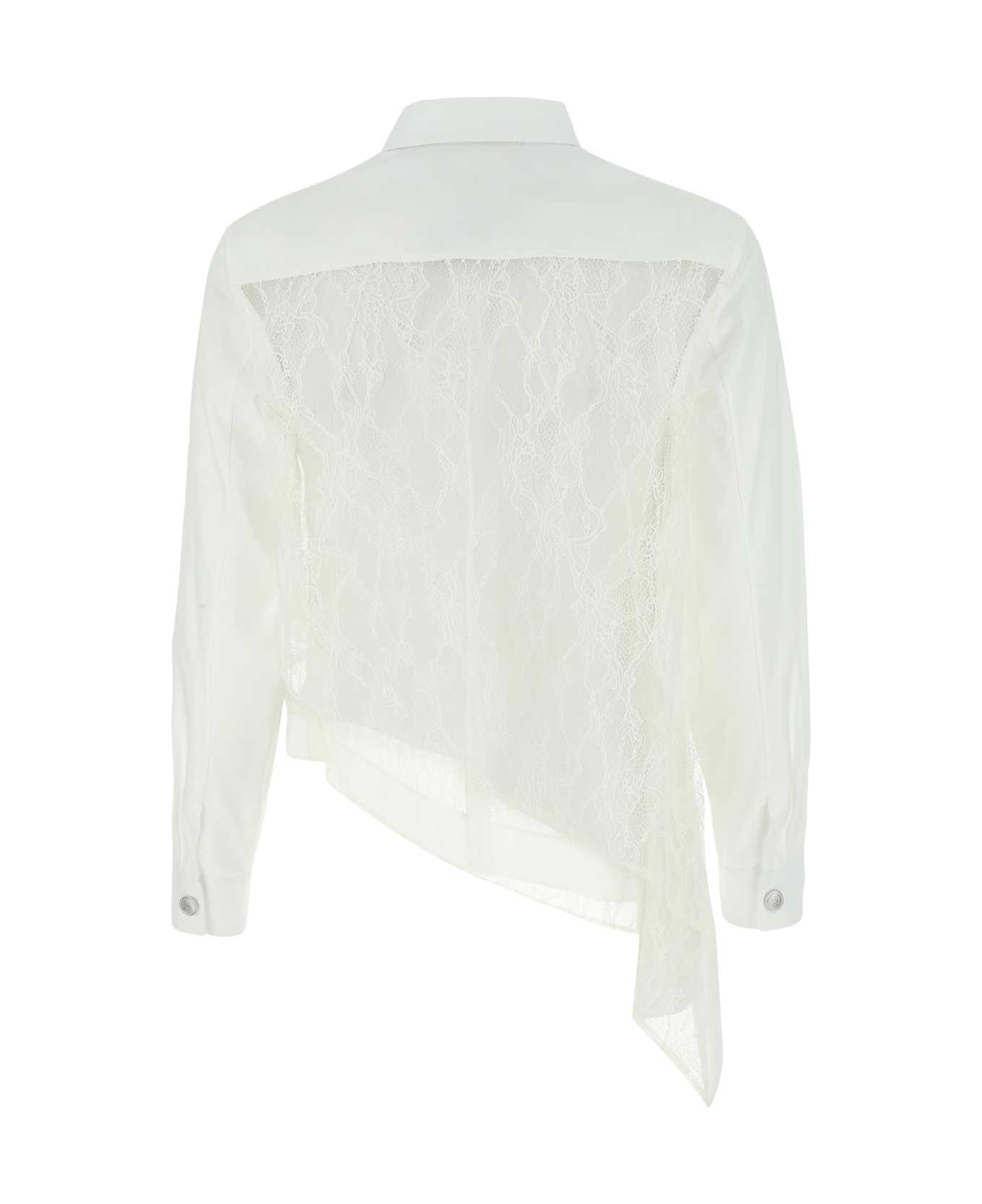 Koché White Cotton And Lace Shirt - 100