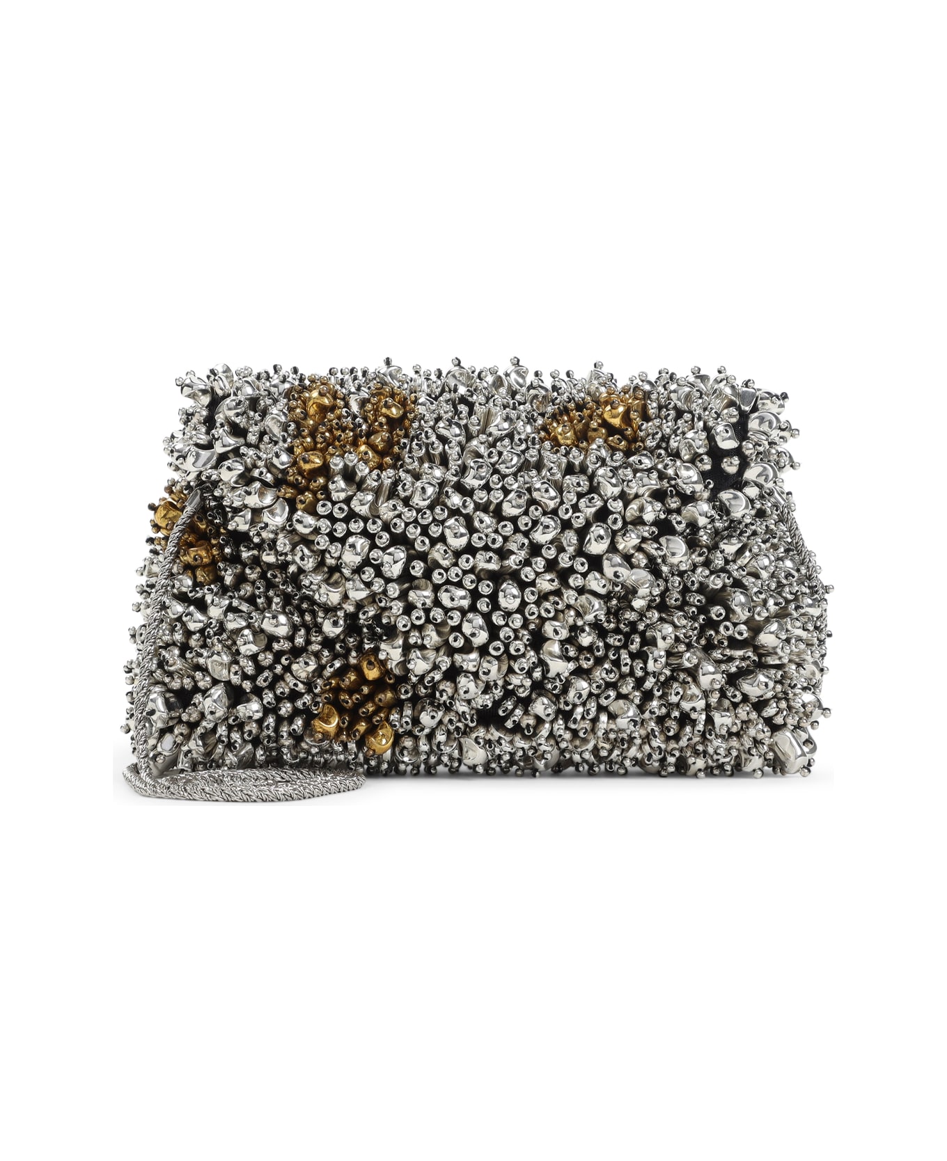 Dries Van Noten Small Embroidered Envelope Clutch - Silver
