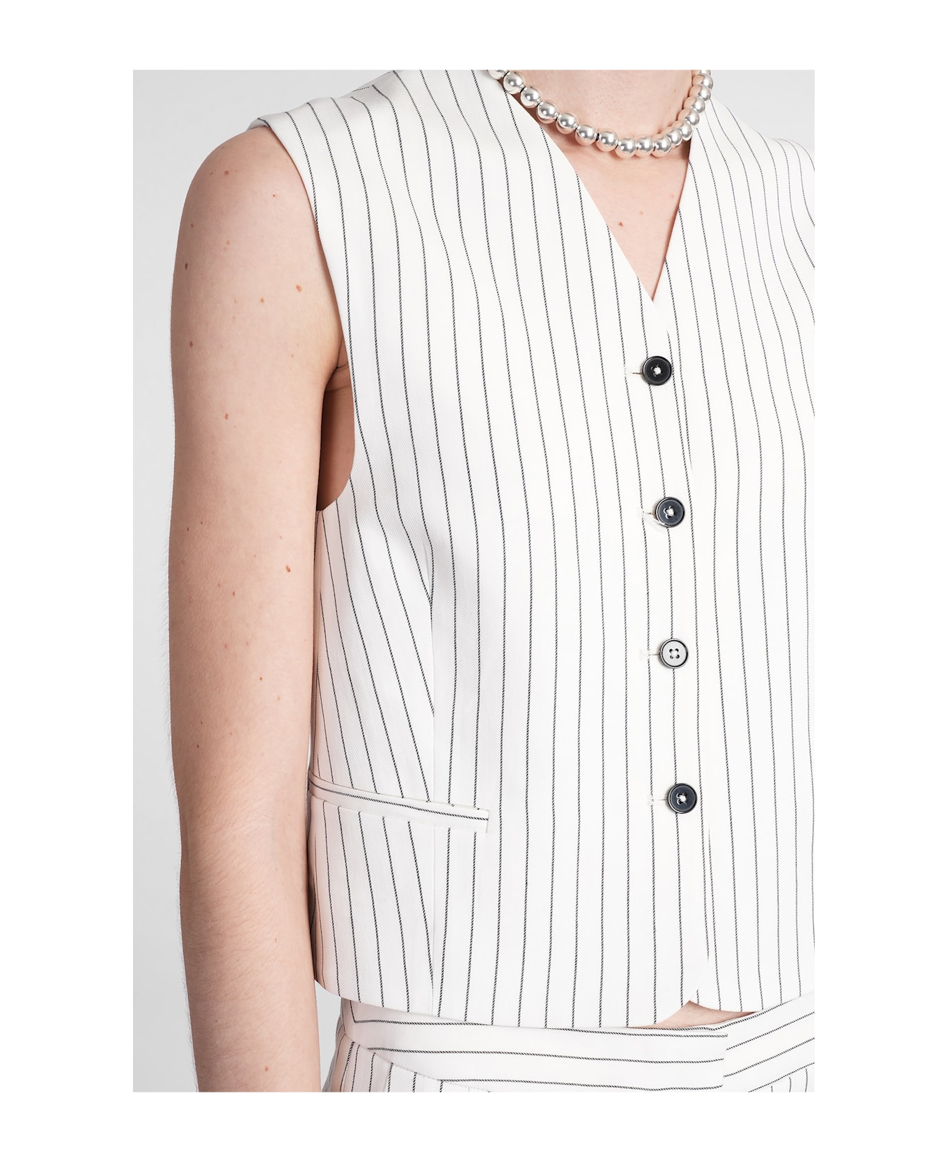 Loulou Studio Vanua Vest In White Viscose - white