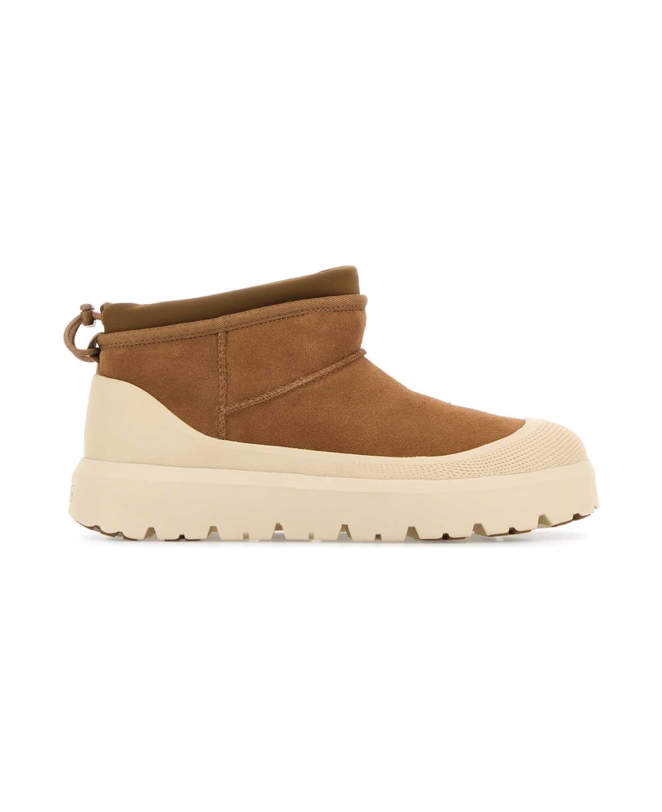 UGG Biscuit Suede Ultra Mini Weather Hybrid Ankle Boots - CHESTNUTWHITECAP