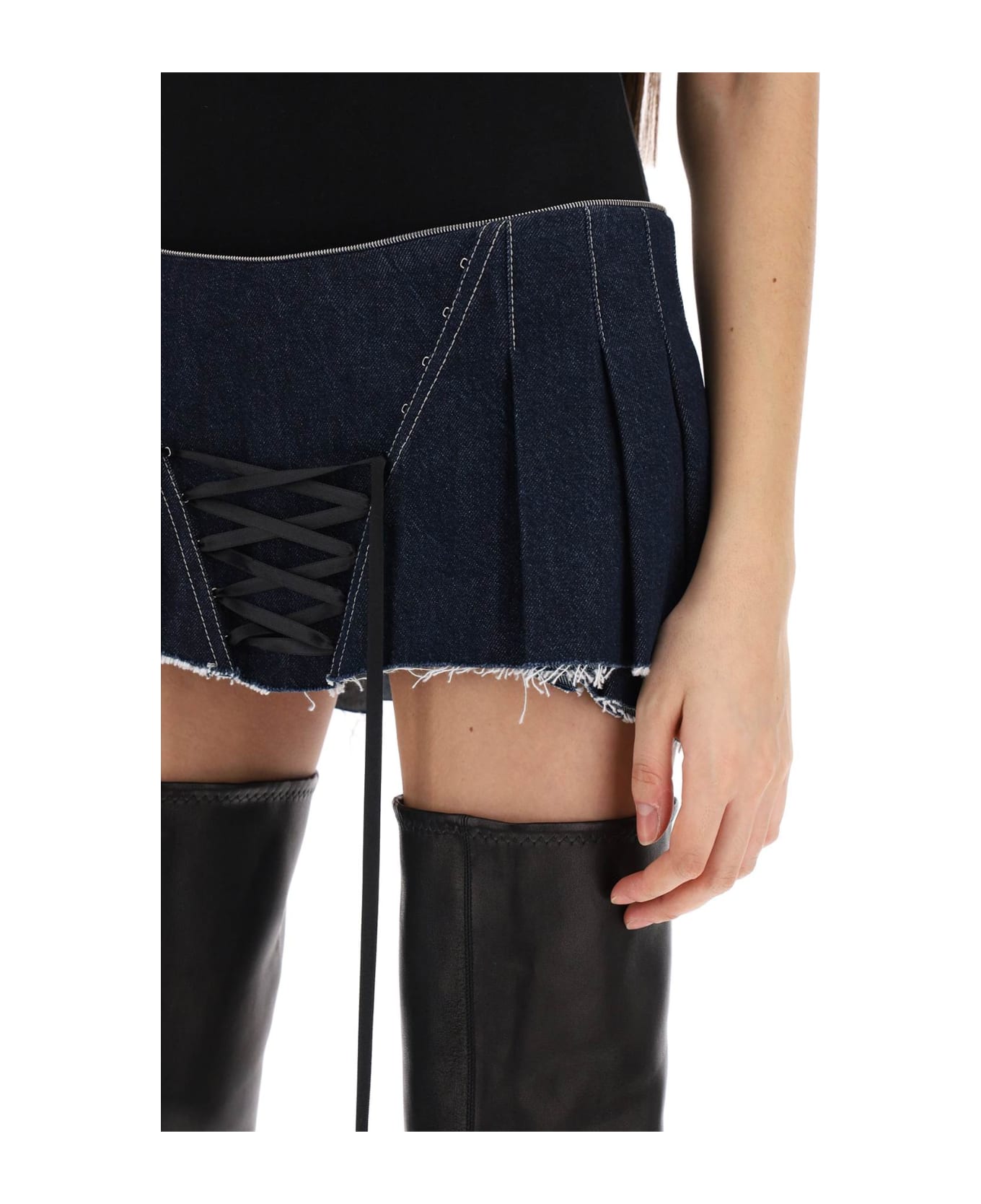 Dilara Findikoglu Micro Pleated Skirt With Corset - INDIGO (Blue)