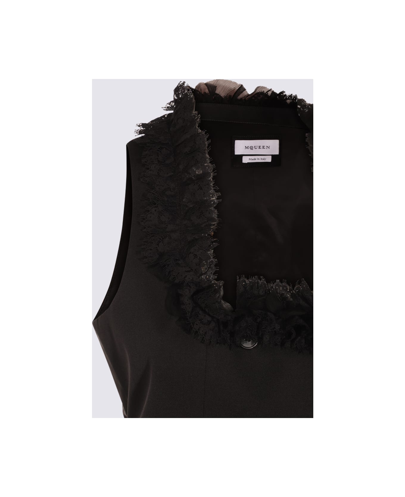 Alexander McQueen Black Wool Top - Black