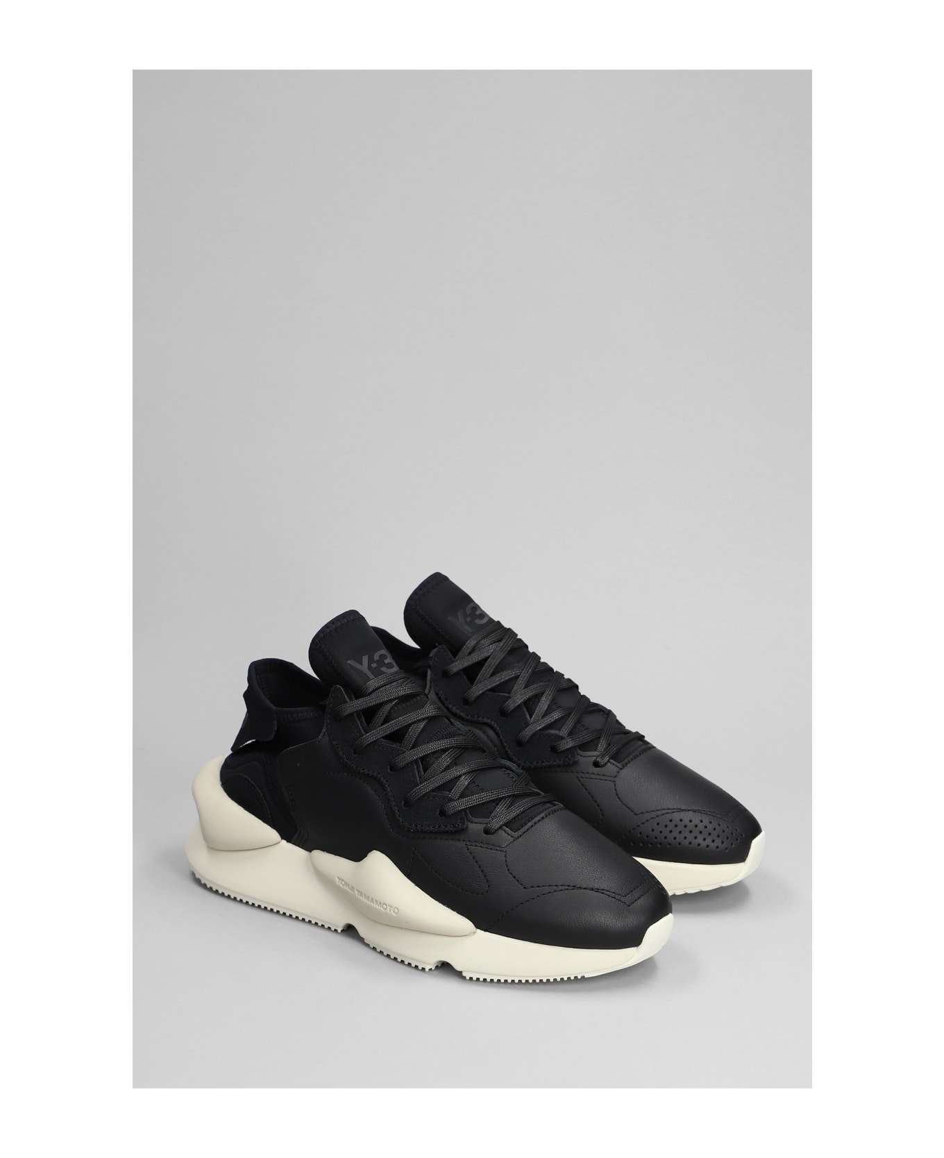 Y-3 Black Leather Blend Sneakers - Black/owhite/cbro