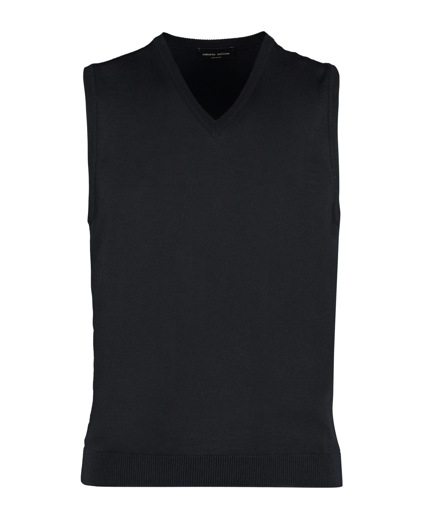 Roberto Collina Knitted Wool Vest - black ベスト
