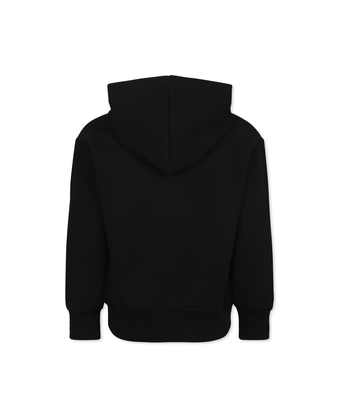 MSGM Black Sweatshirt For Kids With Logo - Black