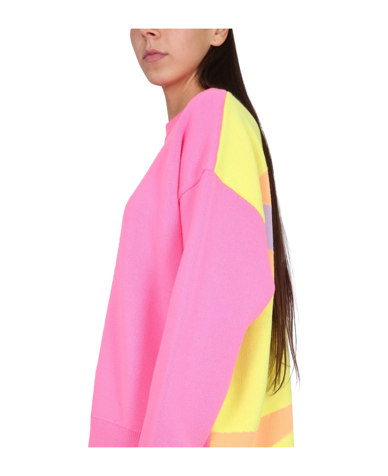 Palm Angels Rose Wool Sweater - PINK MULTICOLOR
