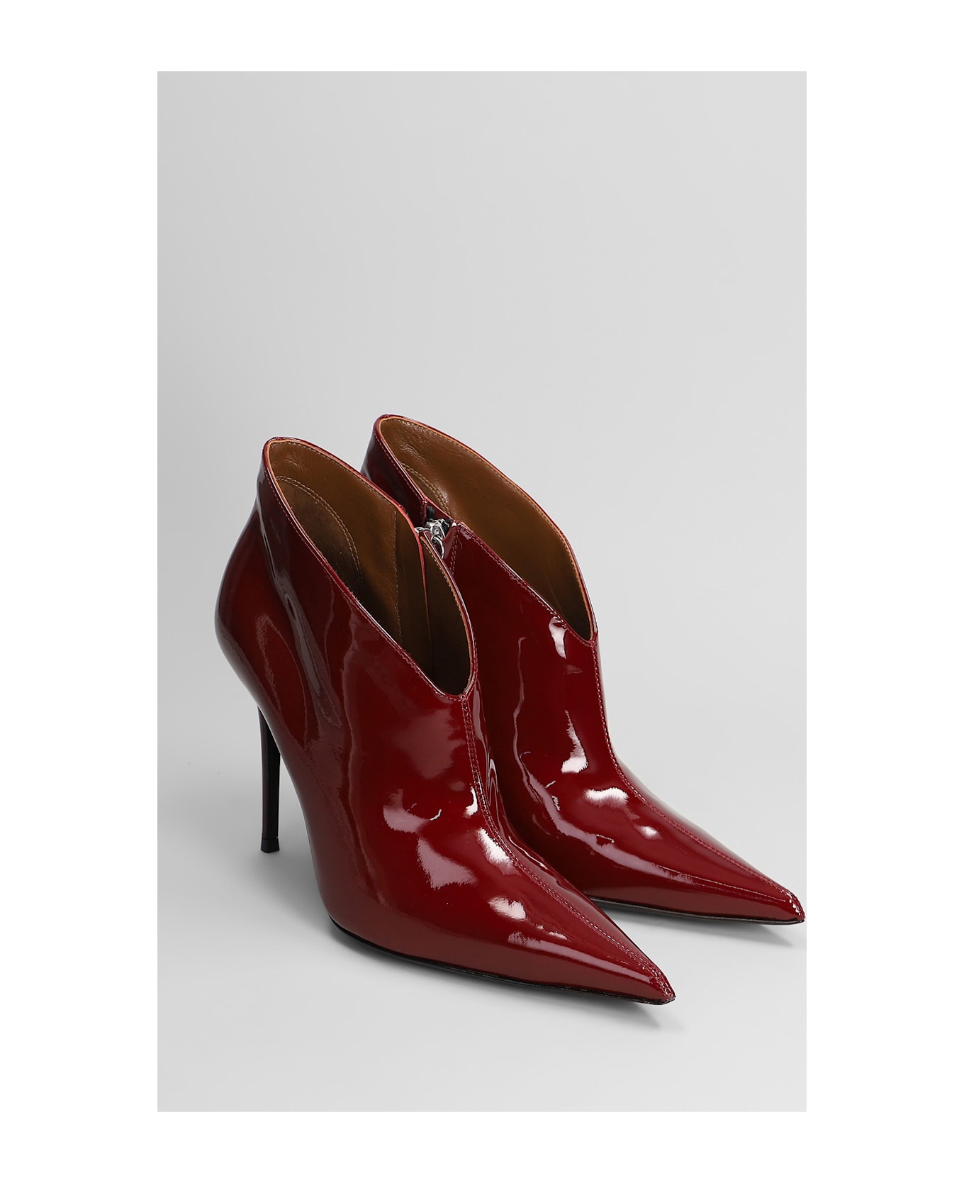 Giuseppe Zanotti Raquel 105 High Heels Ankle Boots In Bordeaux Patent Leather - bordeaux