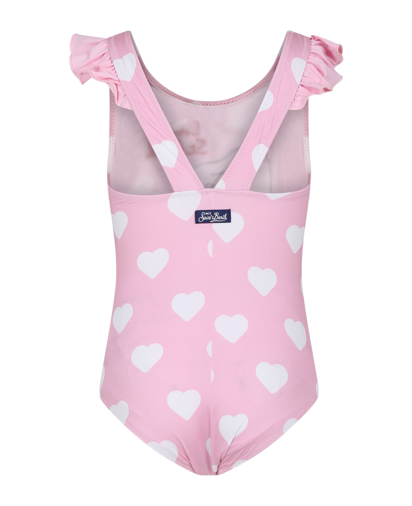 MC2 Saint Barth Pink Swimsuit For Girl With Snoopy - Pink 水着