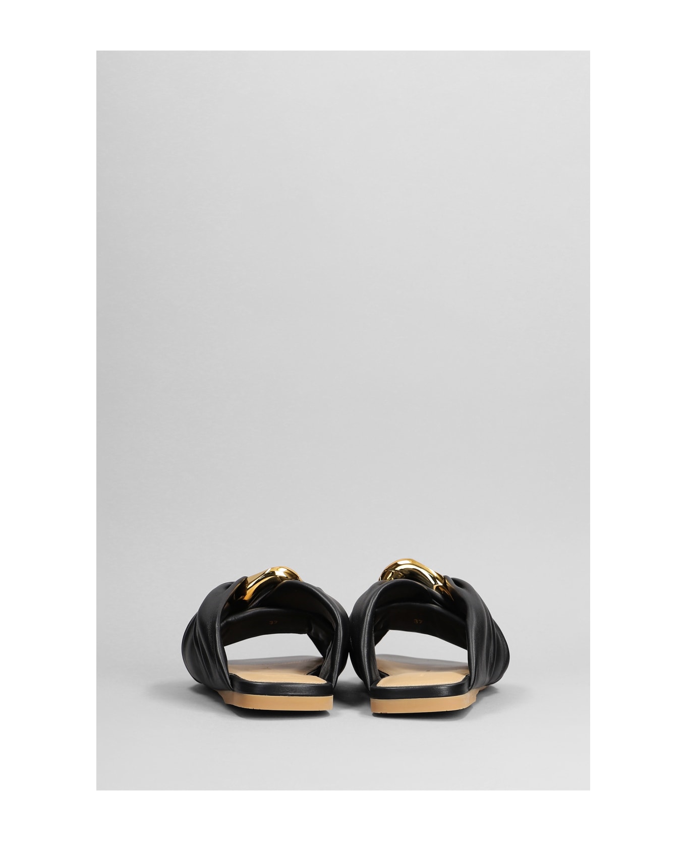 J.W. Anderson Corner Heel Flats In Black Leather - black