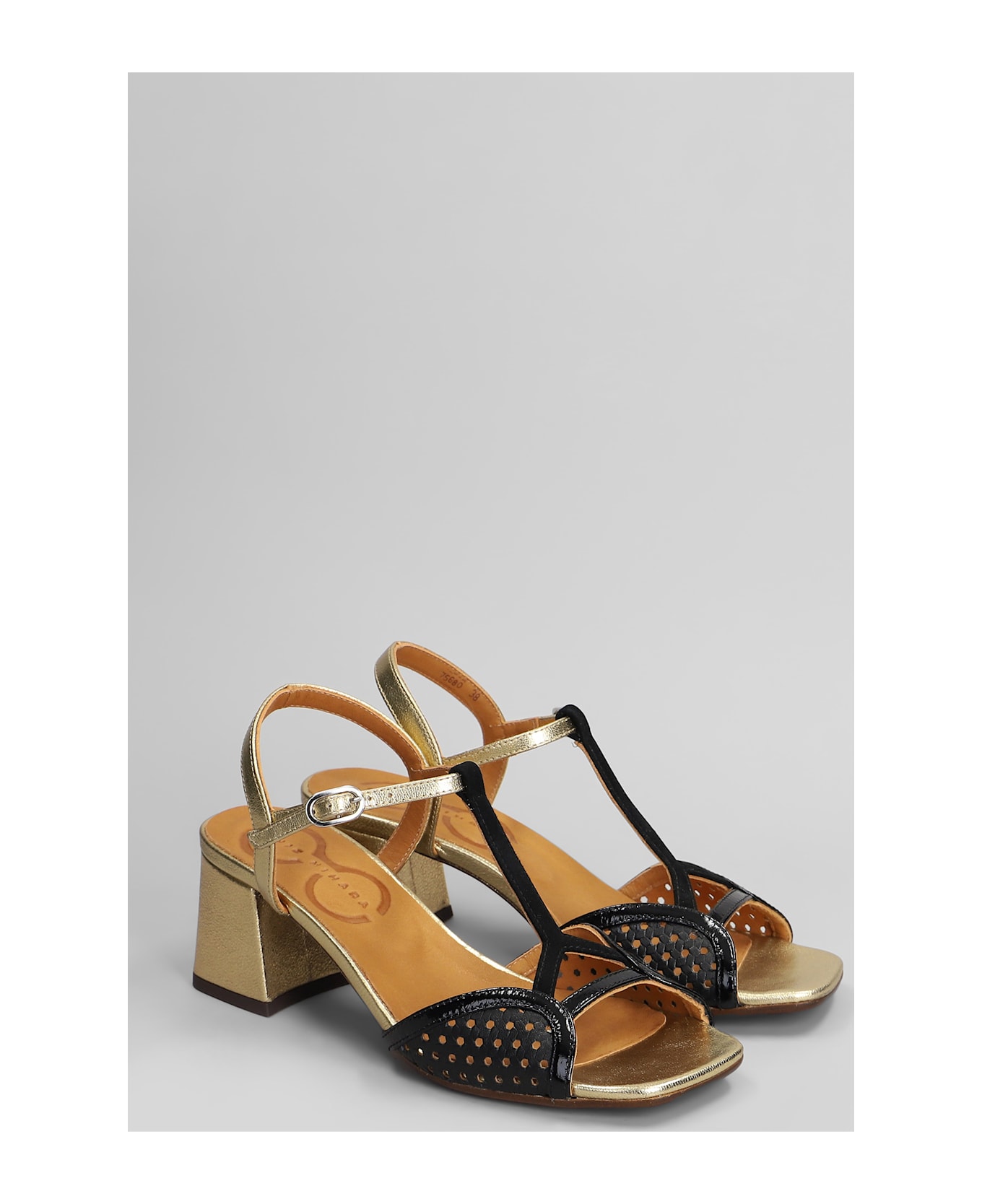 Chie Mihara Sandals In Black Leather And Fabric - black