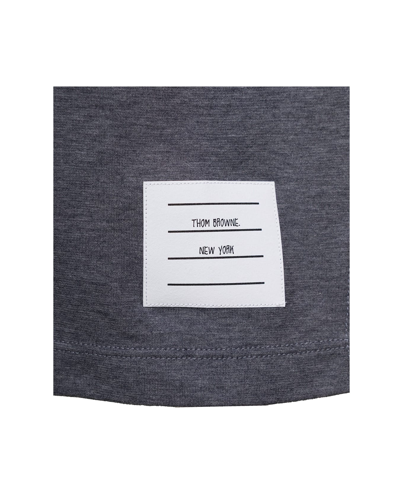 Thom Browne Grey Polo Shirt With Peter-pan Collar And Logo Patch In Cotton Woman - Grey ポロシャツ