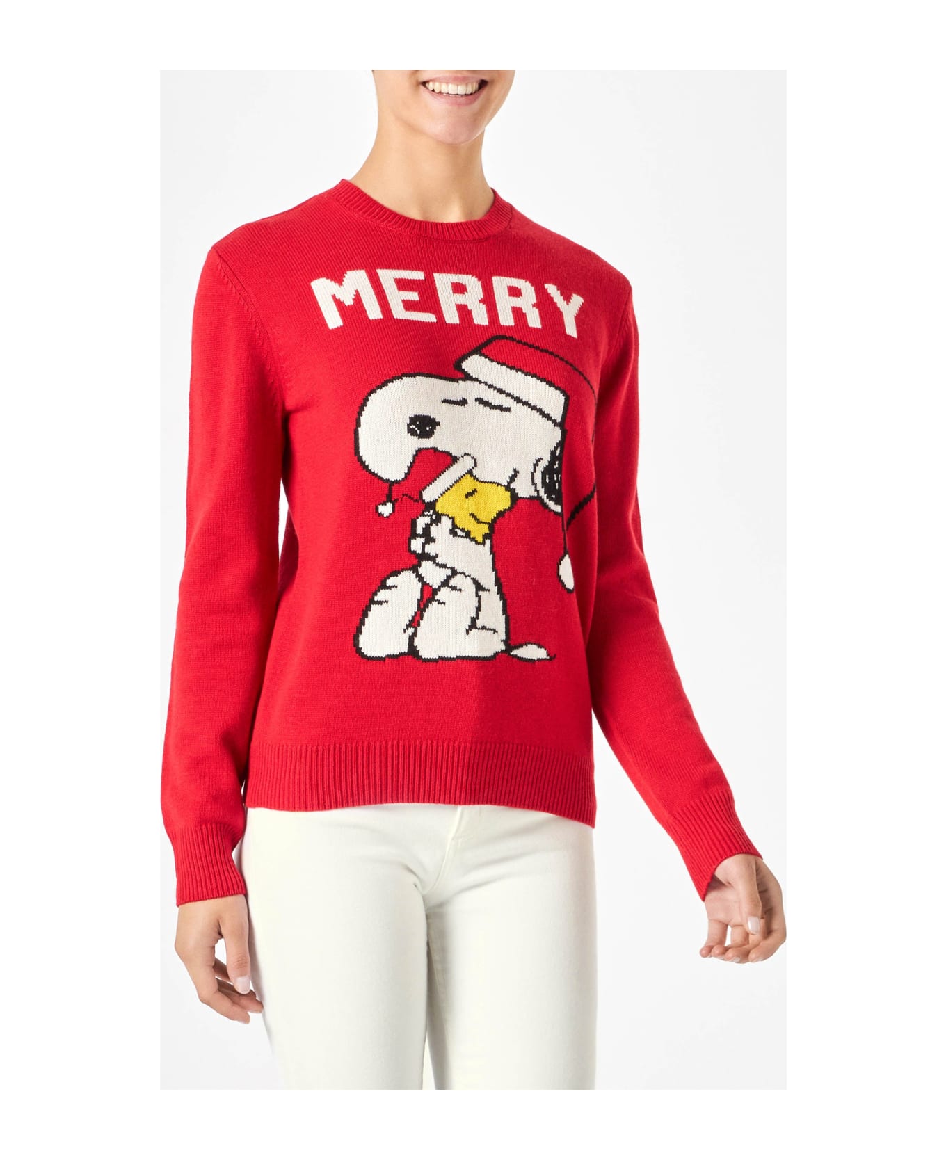 MC2 Saint Barth Woman Sweater With Snoopy Print | Snoopy Peanuts Special Edition - RED