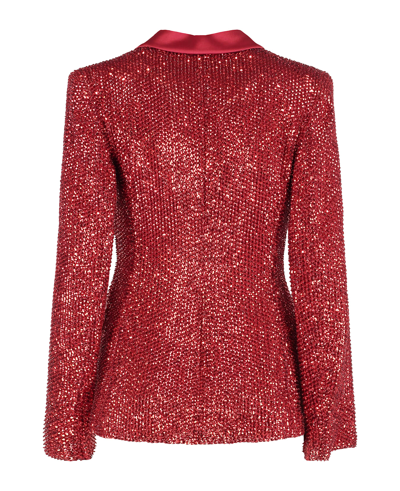 Alberta Ferretti Red Jacket With Sequins - red