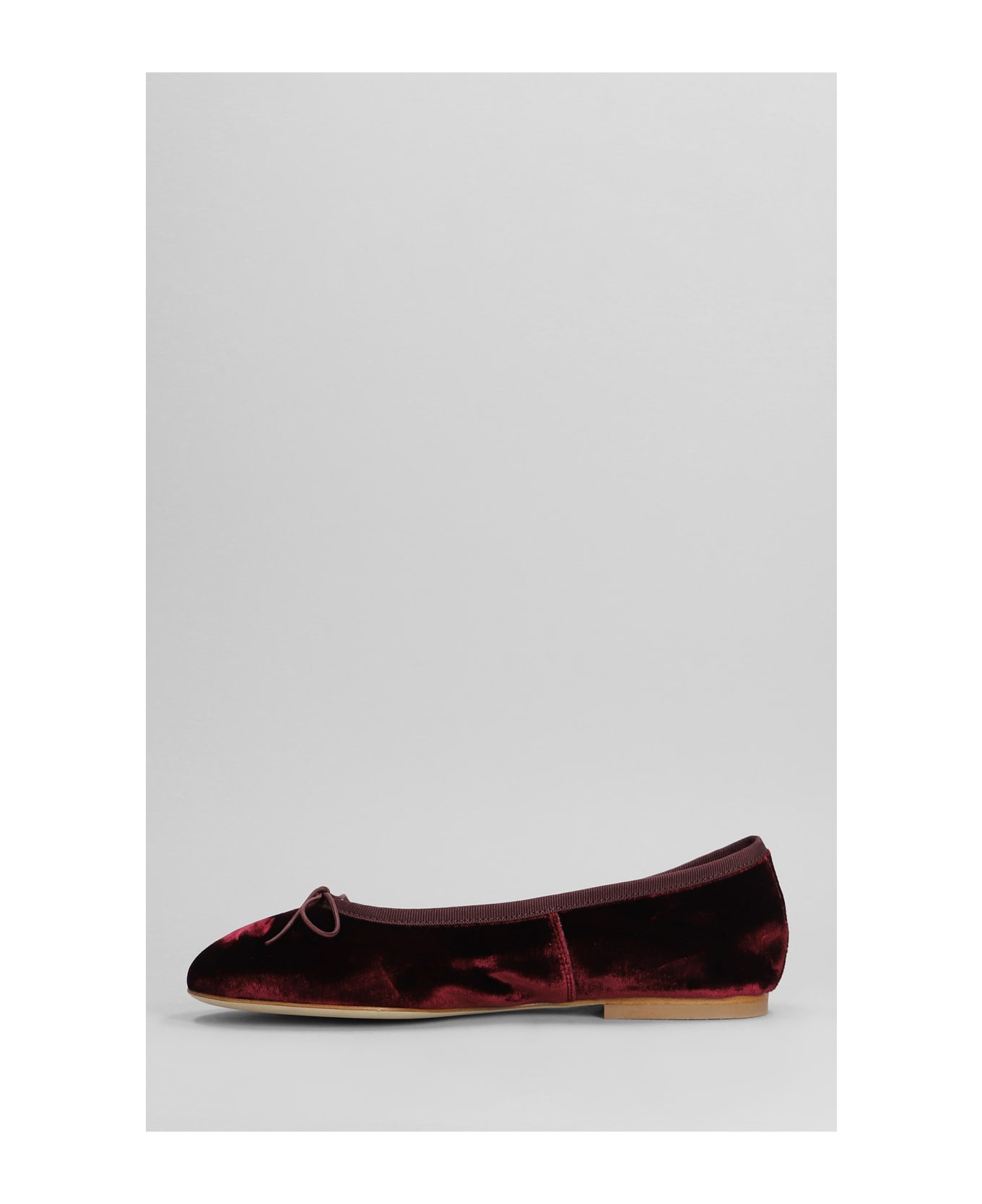 Anniel Ballet Flats In Bordeaux Velvet - bordeaux