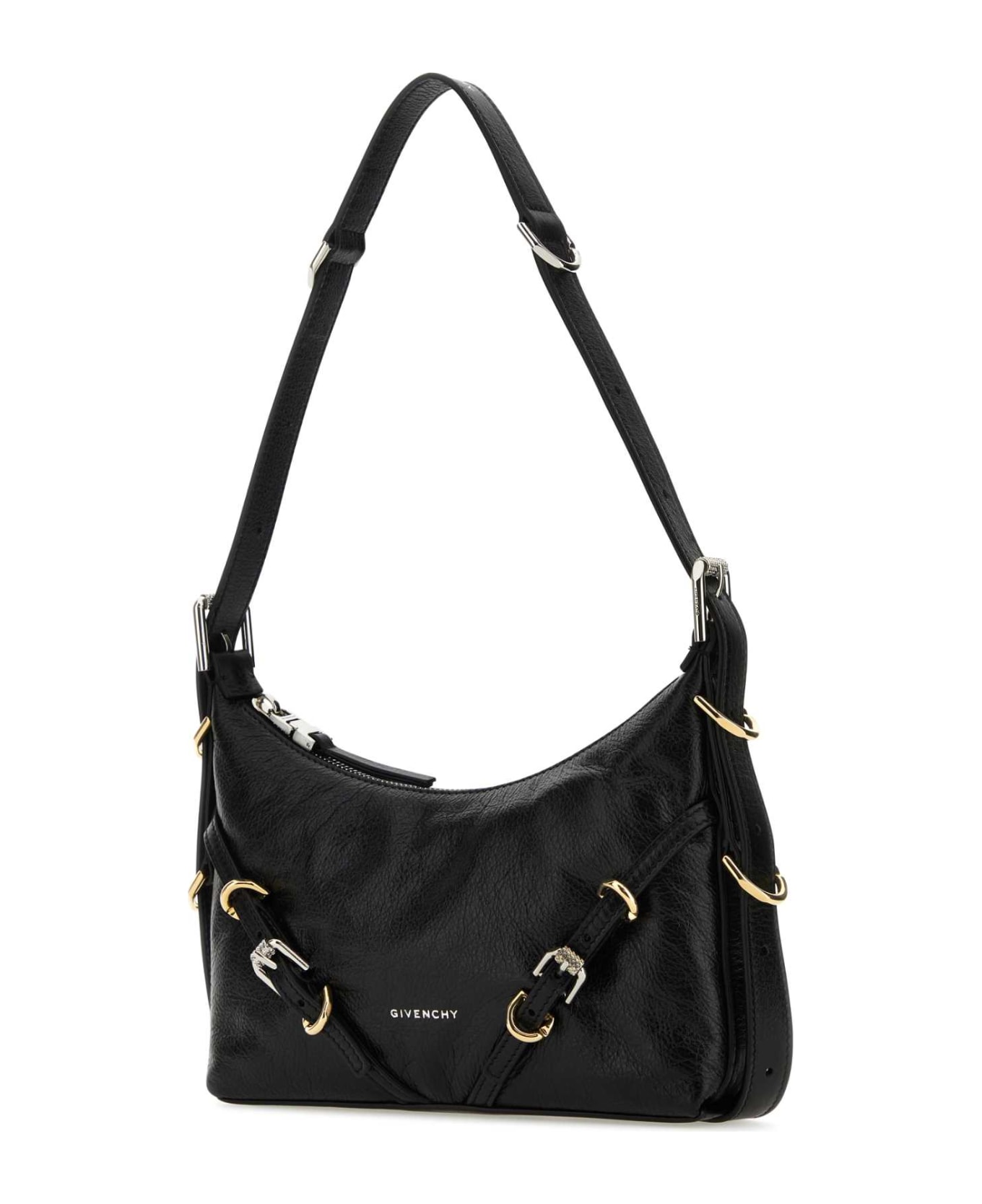Givenchy Black Leather Mini Voyou Shoulder Bag - BLACK