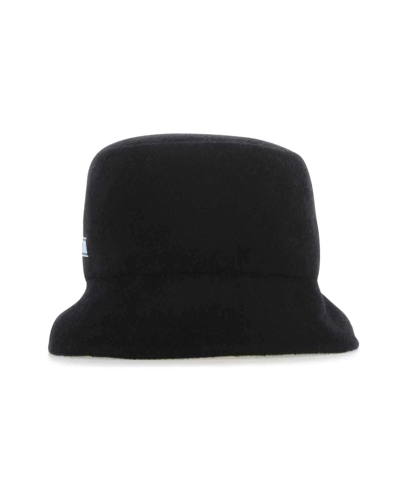 Prada Black Cashmere Hat - NEROGRIGIO ヘアアクセサリー