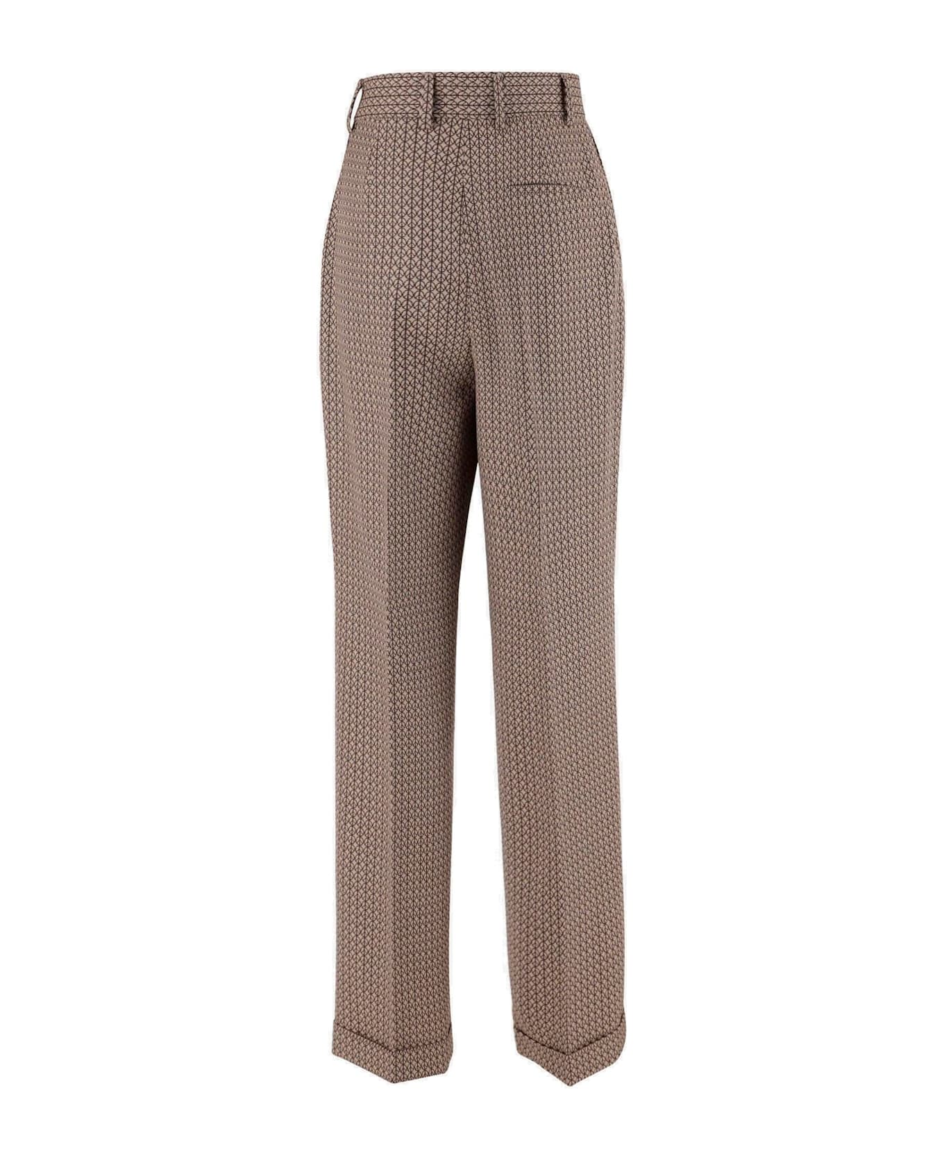 Moschino Geometric Printed High Waist Pants - FANTASIA BEIGE