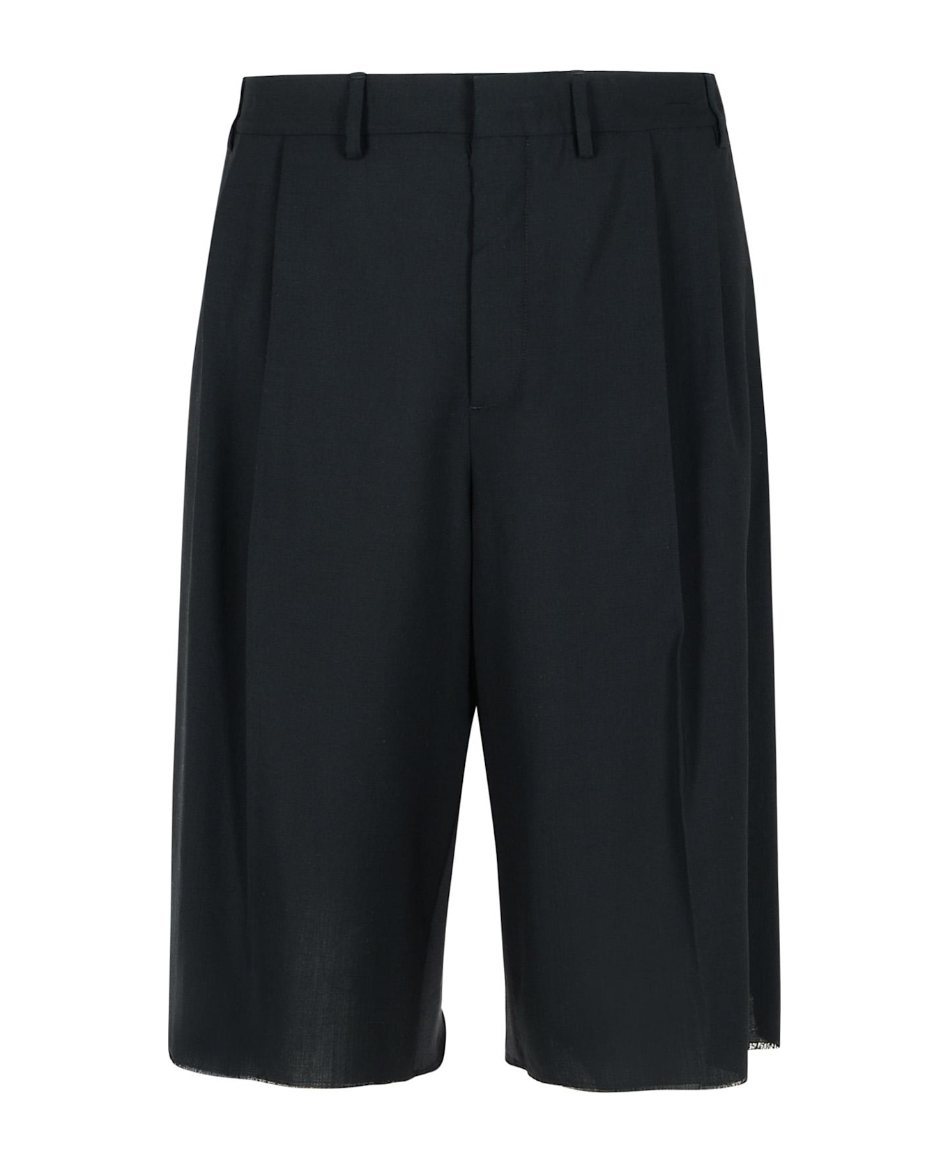 MM6 Maison Margiela Black Virgin Wool Bermuda Shorts - Black