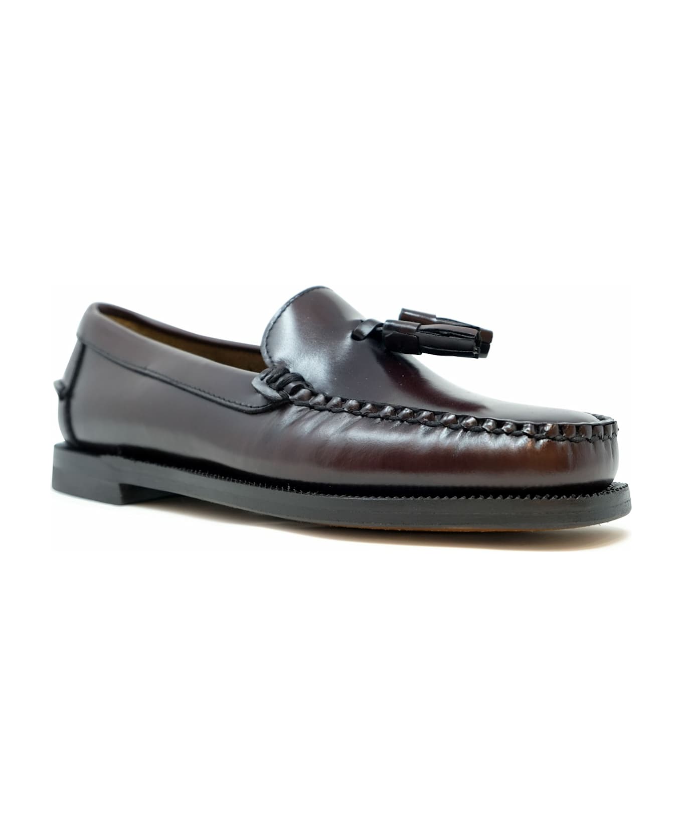 Sebago Will Brown Burgundy Leather Loafers - BROWN