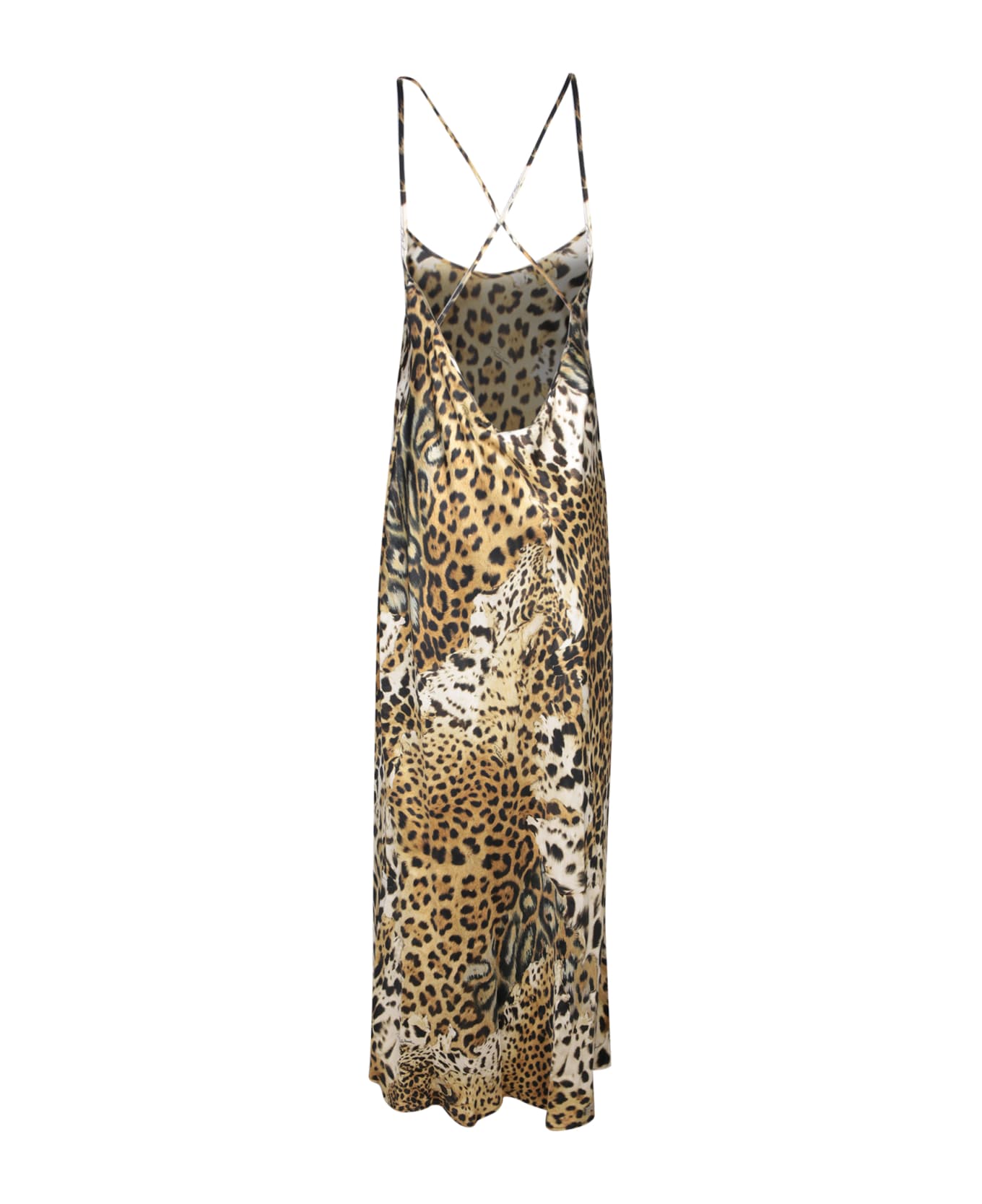 Roberto Cavalli Jaguar Skin Print Dress - Beige