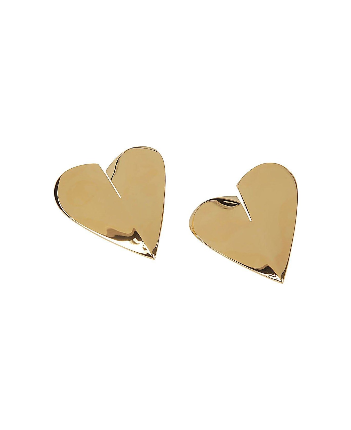 Alaia Le Coeur Heart-shaped Polished Earrings - Golden
