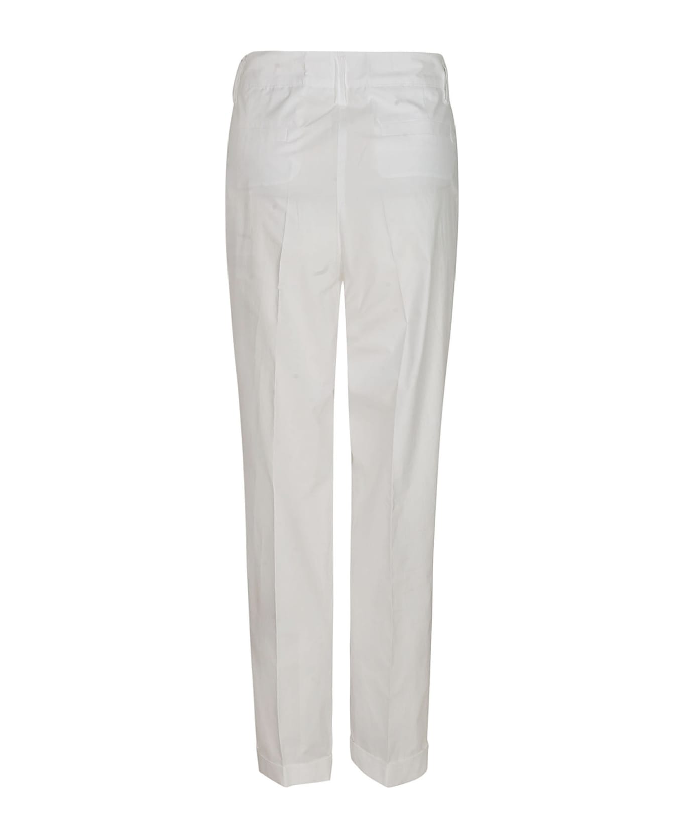 Parosh Slim Fit Buttoned Trousers - White