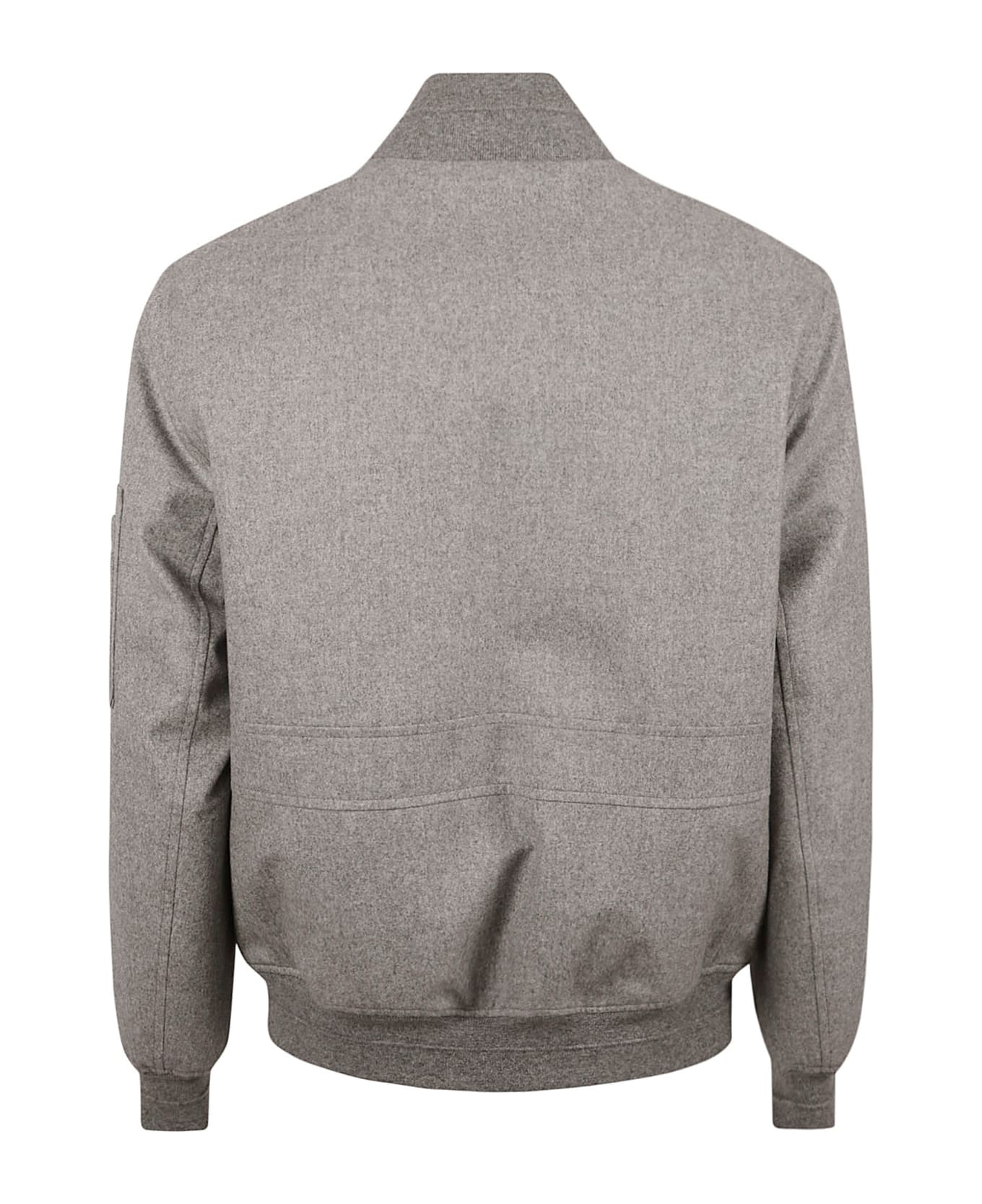 Brunello Cucinelli Side Zip Bomber - Light Grey/Blue