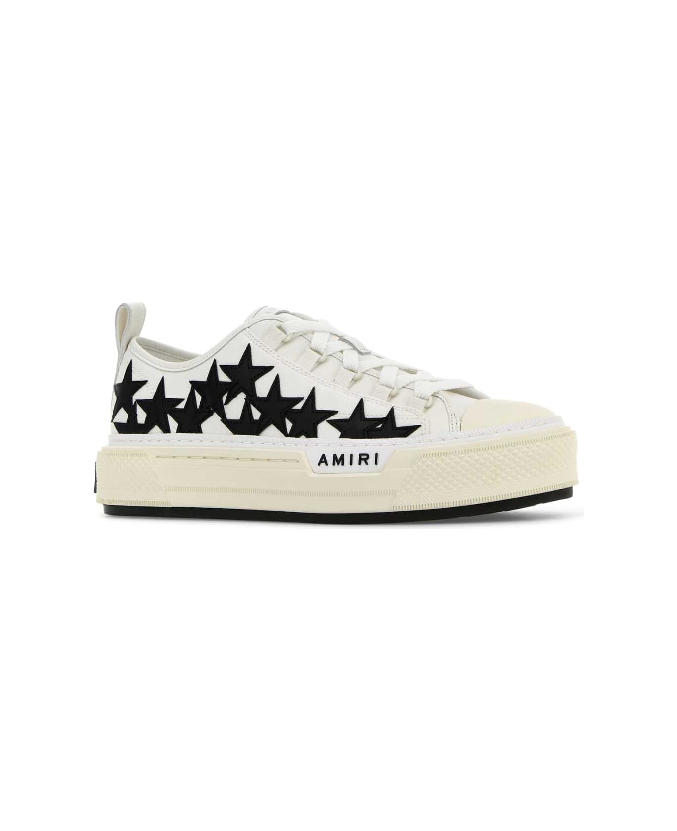 AMIRI White Canvas Star Court Sneakers - WHITEBLACK