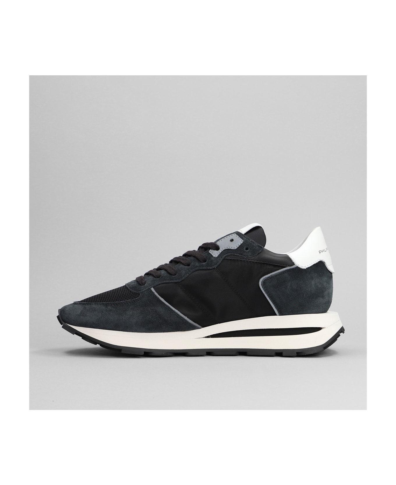 Philippe Model Tropez Haute Low Sneakers In Black Suede And Fabric - black スニーカー